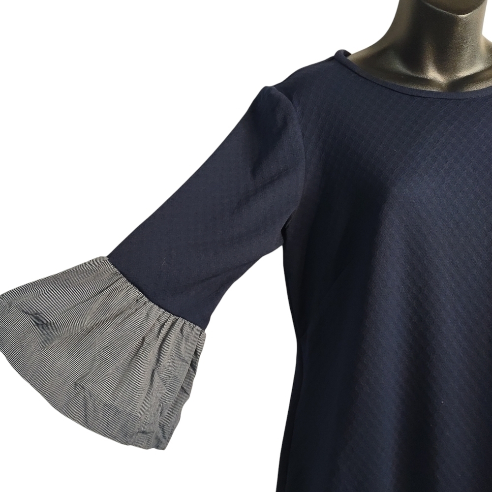 Vivi by Violet Weekend Women's Navy Blue Ruffled Dress Size M - Picture 5 of 8